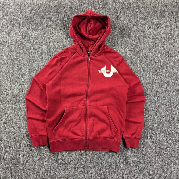 True Religion Other - Y2K True Religion Heavyweight Horseshoe Logo Designer Zip Up Hoodie Red Medium